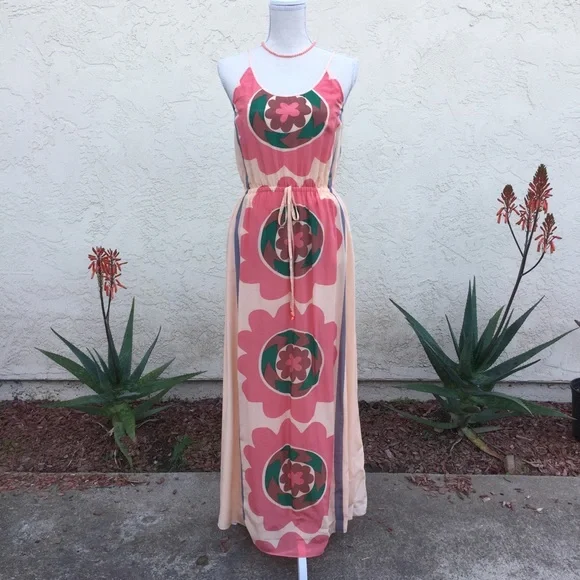 Anthropologie Silk Mira Costa Maxi Dress - XSP - Picture 3 of 5